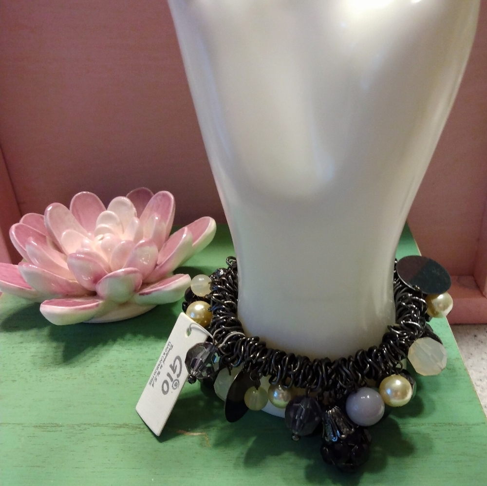 2 for $10 Gio metal stretch bracelet w/ all kinds of bobbles. Nwt